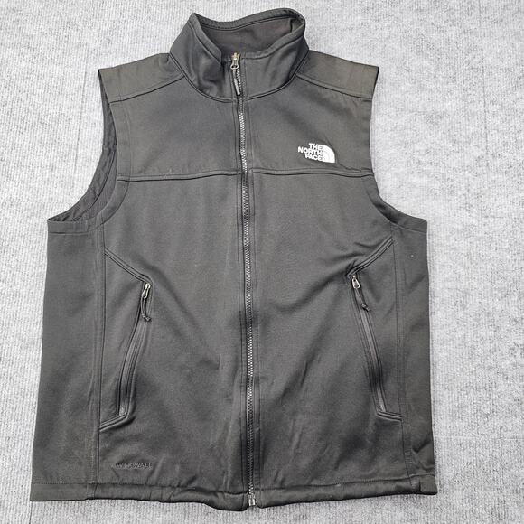 The North Face Vest Mens Medium Black WindWall Softshell Full Zip Outdoors Hike - Picture 1 of 8